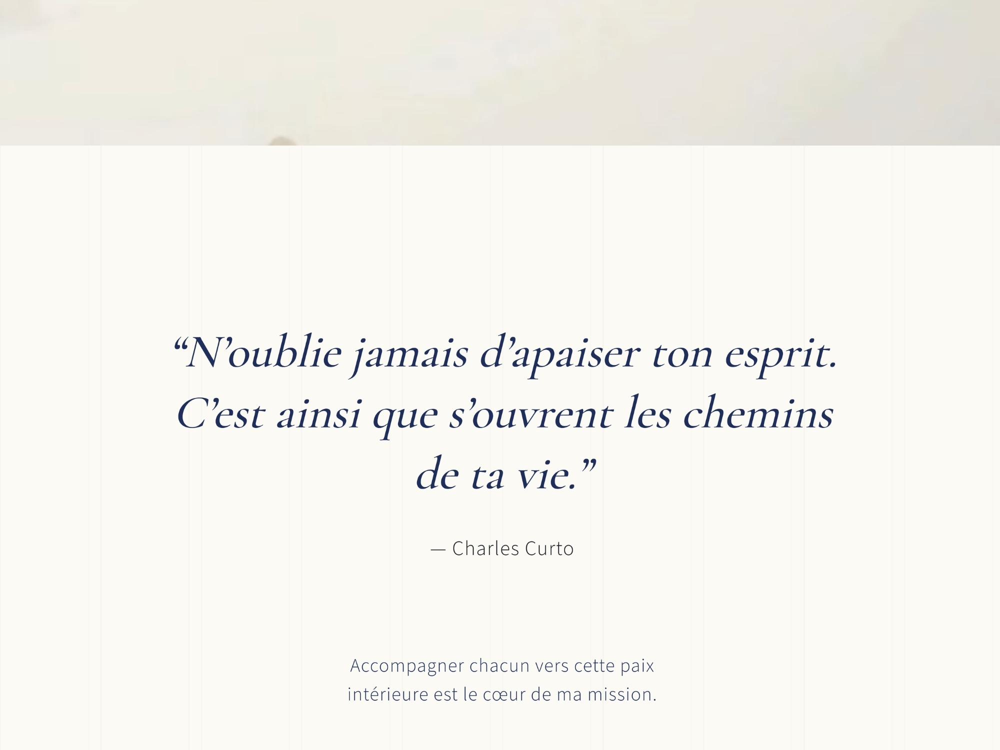 Overlay navigation with gradient and typography on the Charles C. website